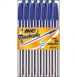 BOLIGRAFO BIC PUNTO MEDIANO AZUL CAJA C/50 - Envío Gratuito