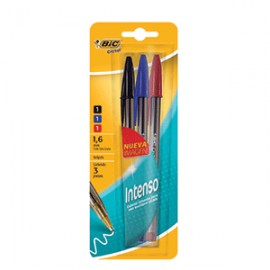 BOLIGRAFO BIC CRISTAL BOLD COLORES SURTIDOS PAQ/3 - Envío Gratuito