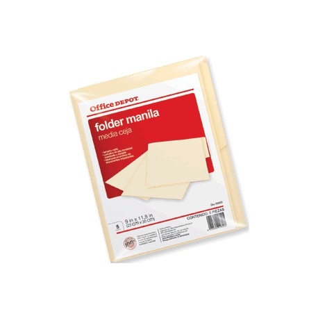 FOLDER CARTA OFFICE DEPOT MANILA CON 5 PIEZAS - Envío Gratuito