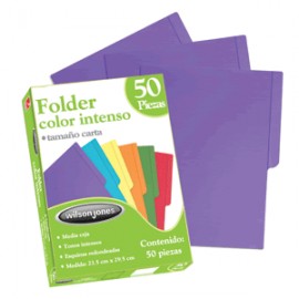 FOLDER CARTA WILSON JONES VIOLETA CON 50 PIEZAS - Envío Gratuito