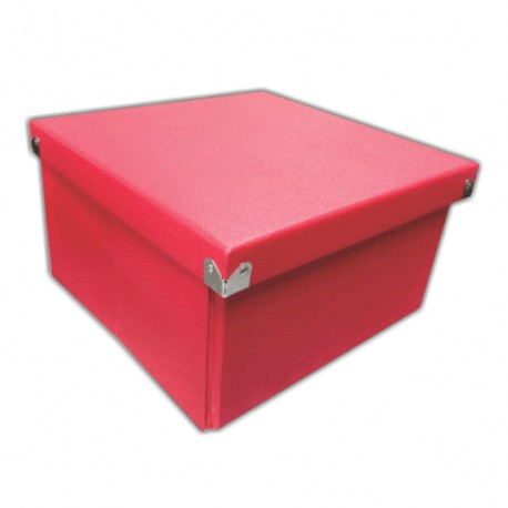 CAJA PARA ARCHIVO RIHAN PLEGABLE CUADRADA ROJA - Envío Gratuito