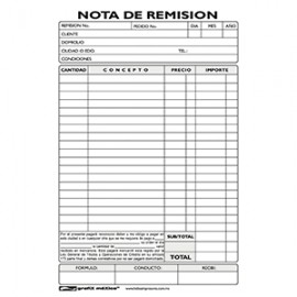 NOTA DE REMISION GRAFIX 1/2 CARTA 3 PAQUETES CON 2 - Envío Gratuito
