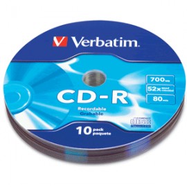 CD-R VERBATIM 52X BULK WRAP 10 PIEZAS - Envío Gratuito