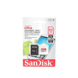 MICRO SD SANDISK 64GB DQU C10 48MB/S ANDROID C/ADA - Envío Gratuito