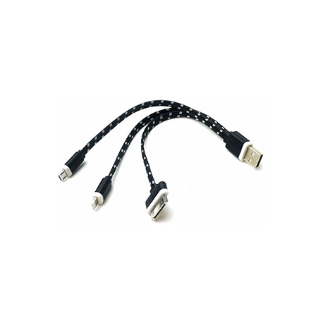 HUB USB A 30 PIN/8 PIN/MICRO USB SPECTRA (FLAT) - Envío Gratuito