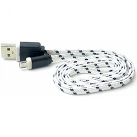 CABLE USB A MICRO USB SPECTRA (1 MT, FLAT TEJIDO) - Envío Gratuito