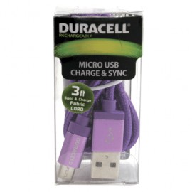 CABLE MICRO USB DURACELL MOR - Envío Gratuito