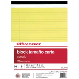 BLOCK TAMANO CARTA 8.5X11.7 CANARIO OFFICE DEPOT - Envío Gratuito